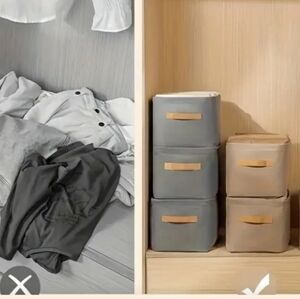 🐾 4 Beige Fabric Storage Bins